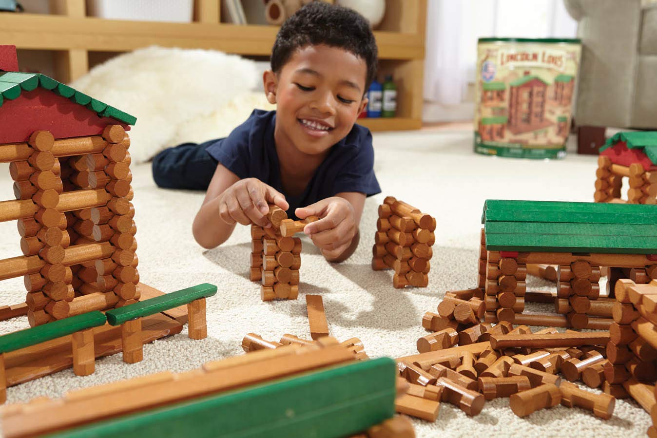 Set de construcción infantil Lincoln Logs, 327 piezas, para niños d...