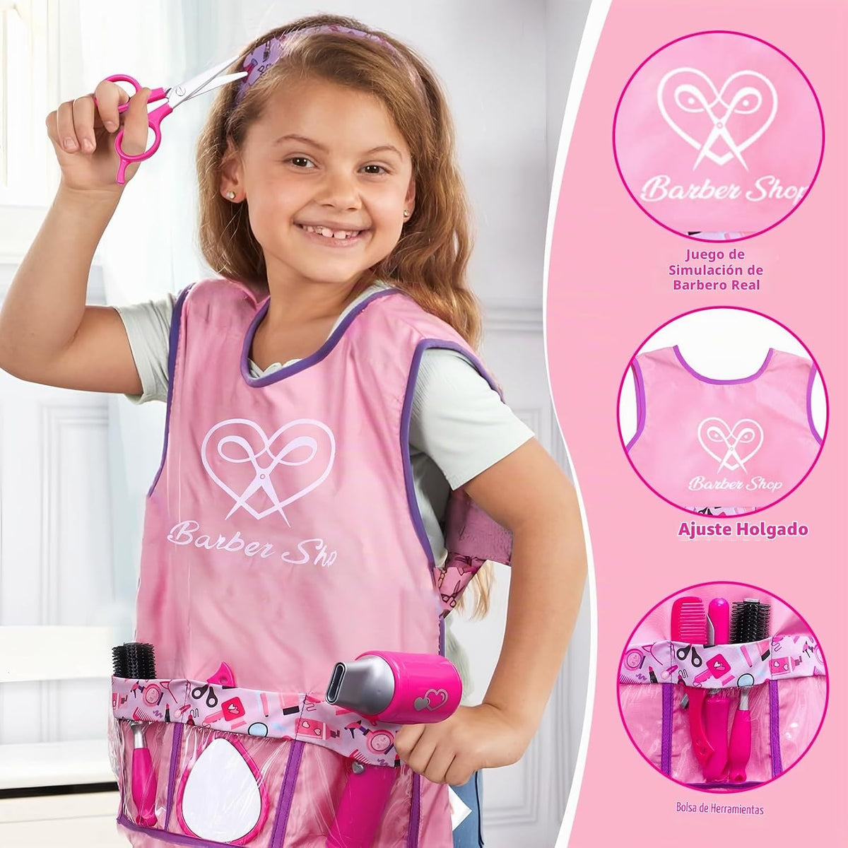 Lorfancy 49 piezas de juguetes de salón de cabello para niñas, jueg...