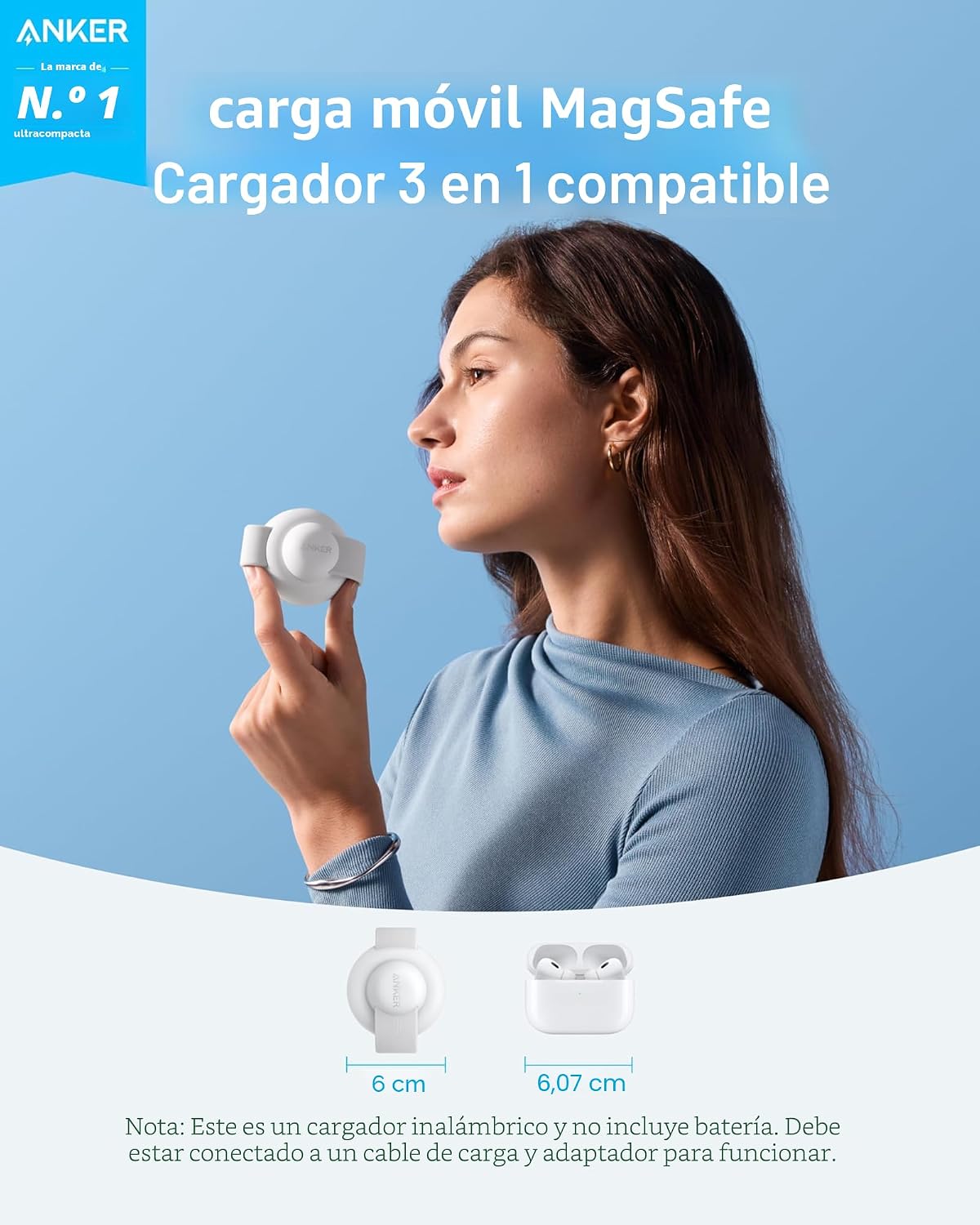 Anker MagSafe Compatible MagGo UFO 3 en 1 Cargador, Estación de Car...