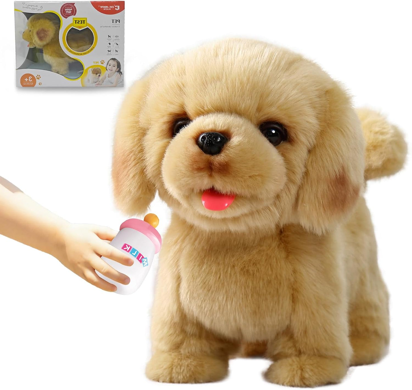 CU-MATE Juguete electrónico para perro que camina, cachorro interac...