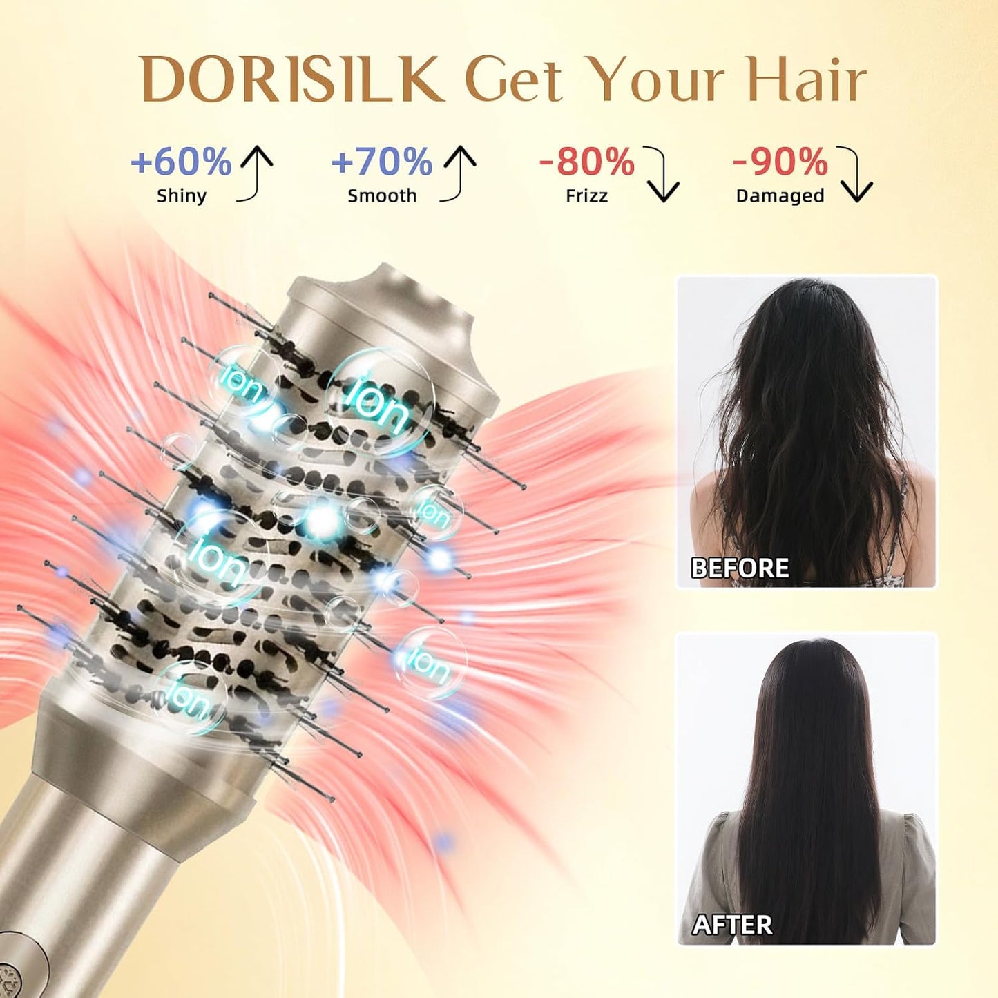 DORISILK Peinado y secador de pelo 8 en 1, cepillo secador de pelo,...