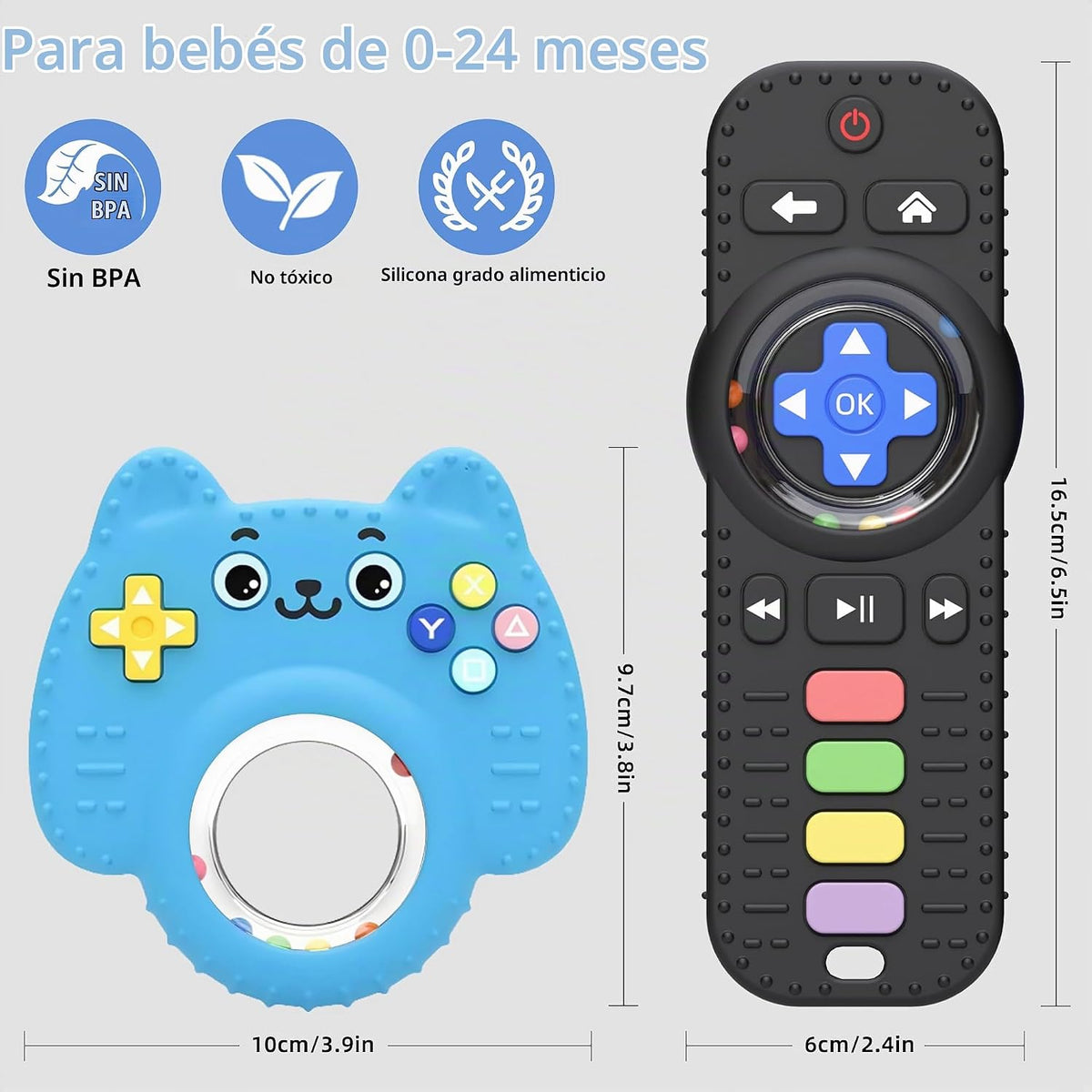 Chuya Paquete de 2 juguetes para bebés de 0 a 24 meses, mordedor a...