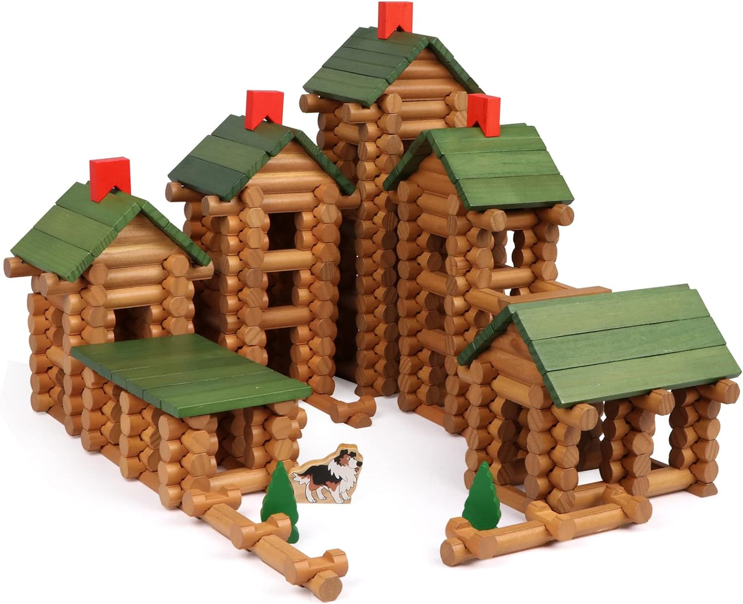 Wondertoys Juego de 530 troncos de madera a partir de 3 años, jugue...