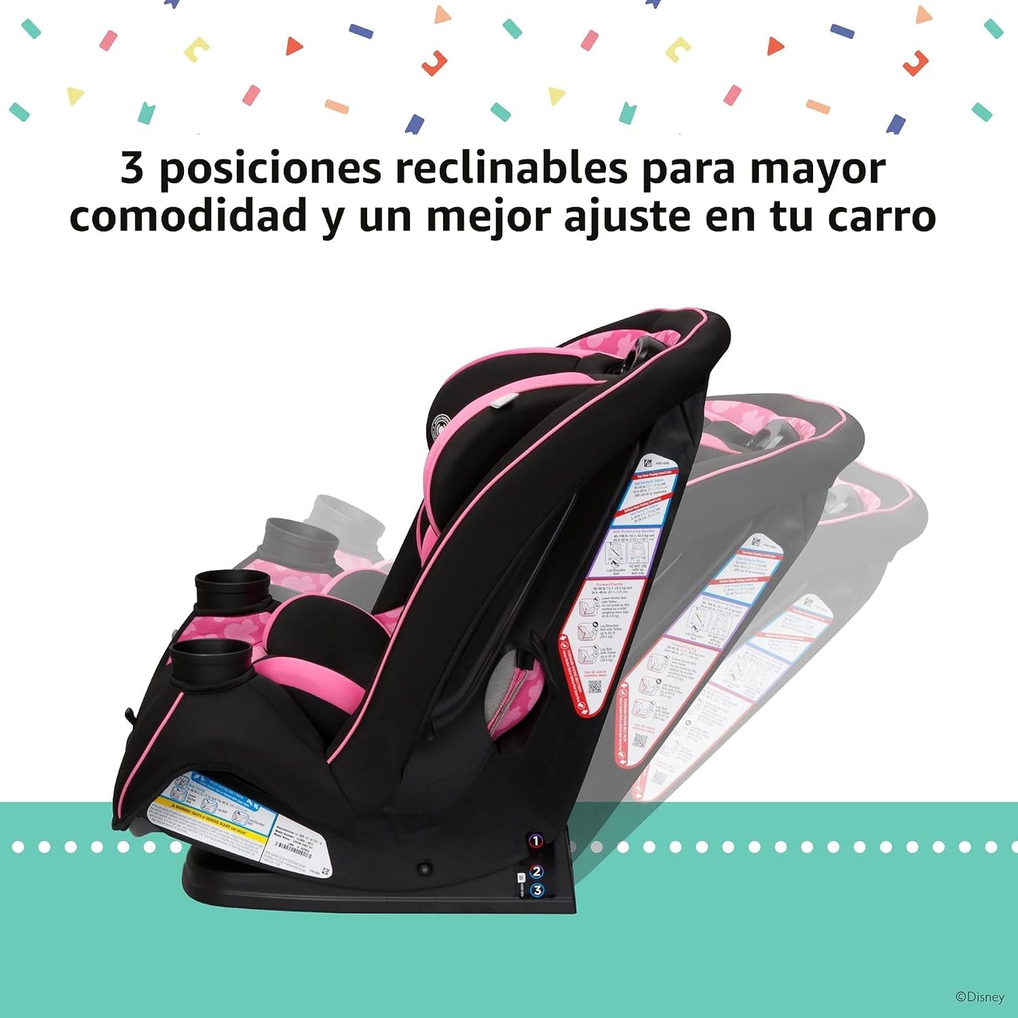 Disney Baby Grow and Go - Asiento de automóvil convertible todo en...