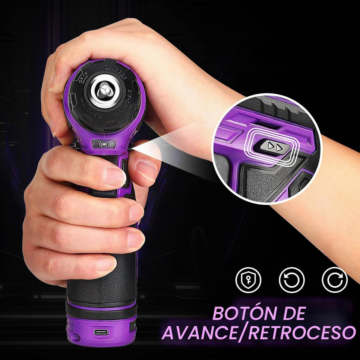 Taladro inalámbrico: DEKOPRO Juego de taladro eléctrico de 12 V, ta...