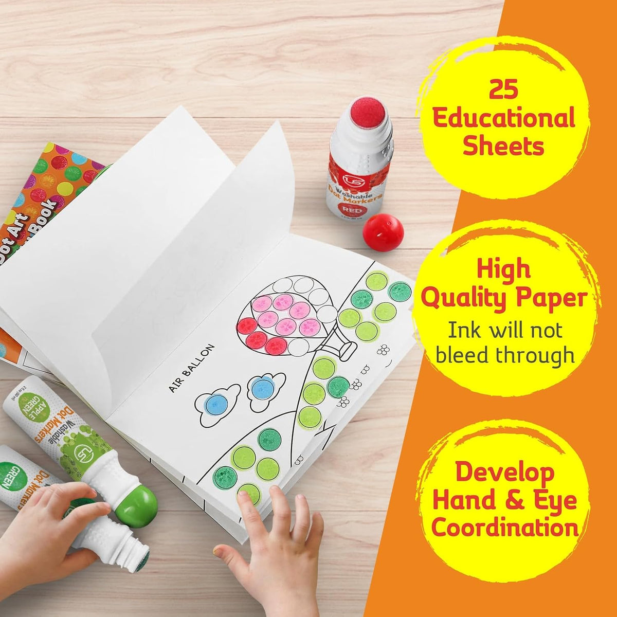 Ultimate Stationery Marcadores de puntos para niños pequeños y niño...