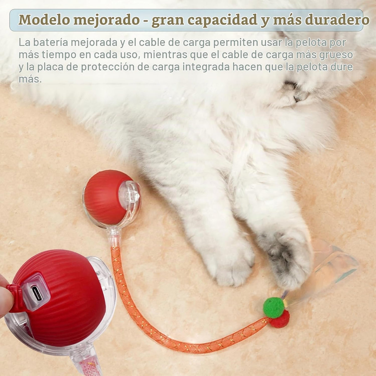 Yaruiguang Nuevo Juguete de Pelota para Gatos Mejorado - Speedy Tai...