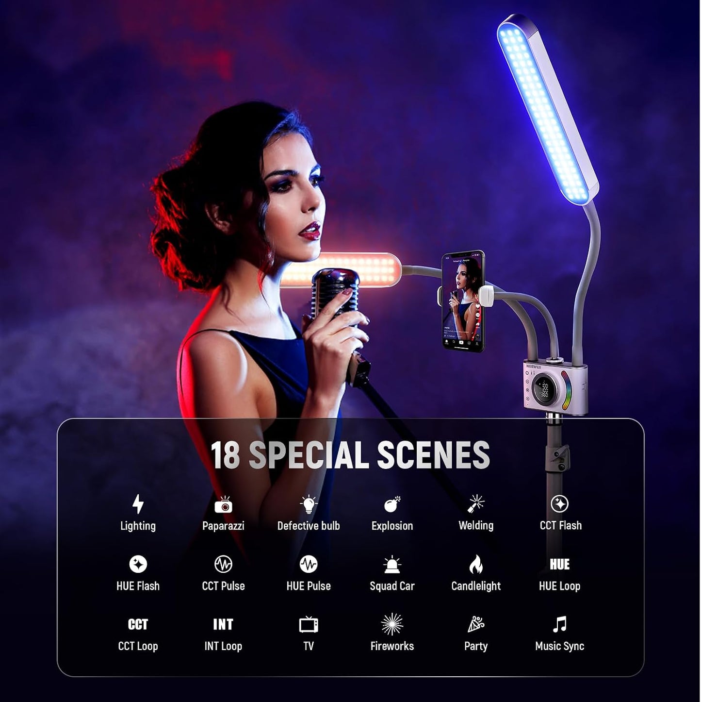 Kit de luz estética RGB NEEWER actualizado con control de aplicació...