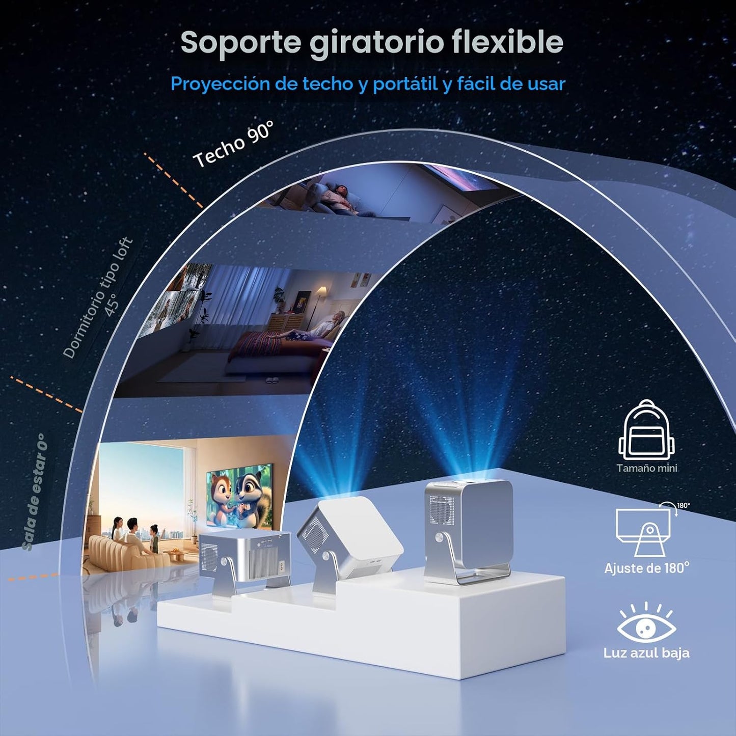 Magcubic Proyector inteligente 4K, proyector portátil con WiFi y Bl...