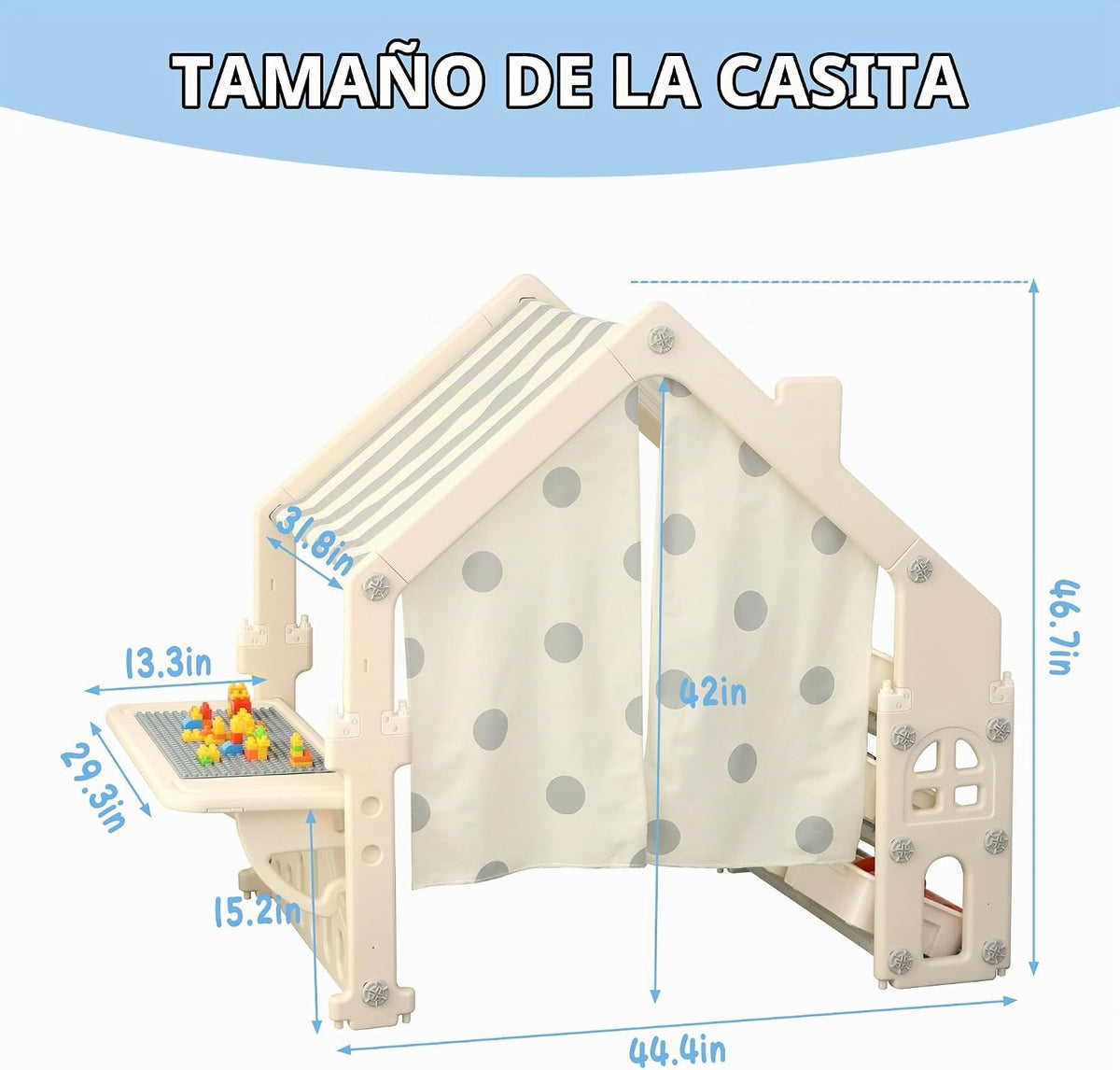 HAPPYMATY Casa de juegos para niños con cajas de almacenamiento y p...