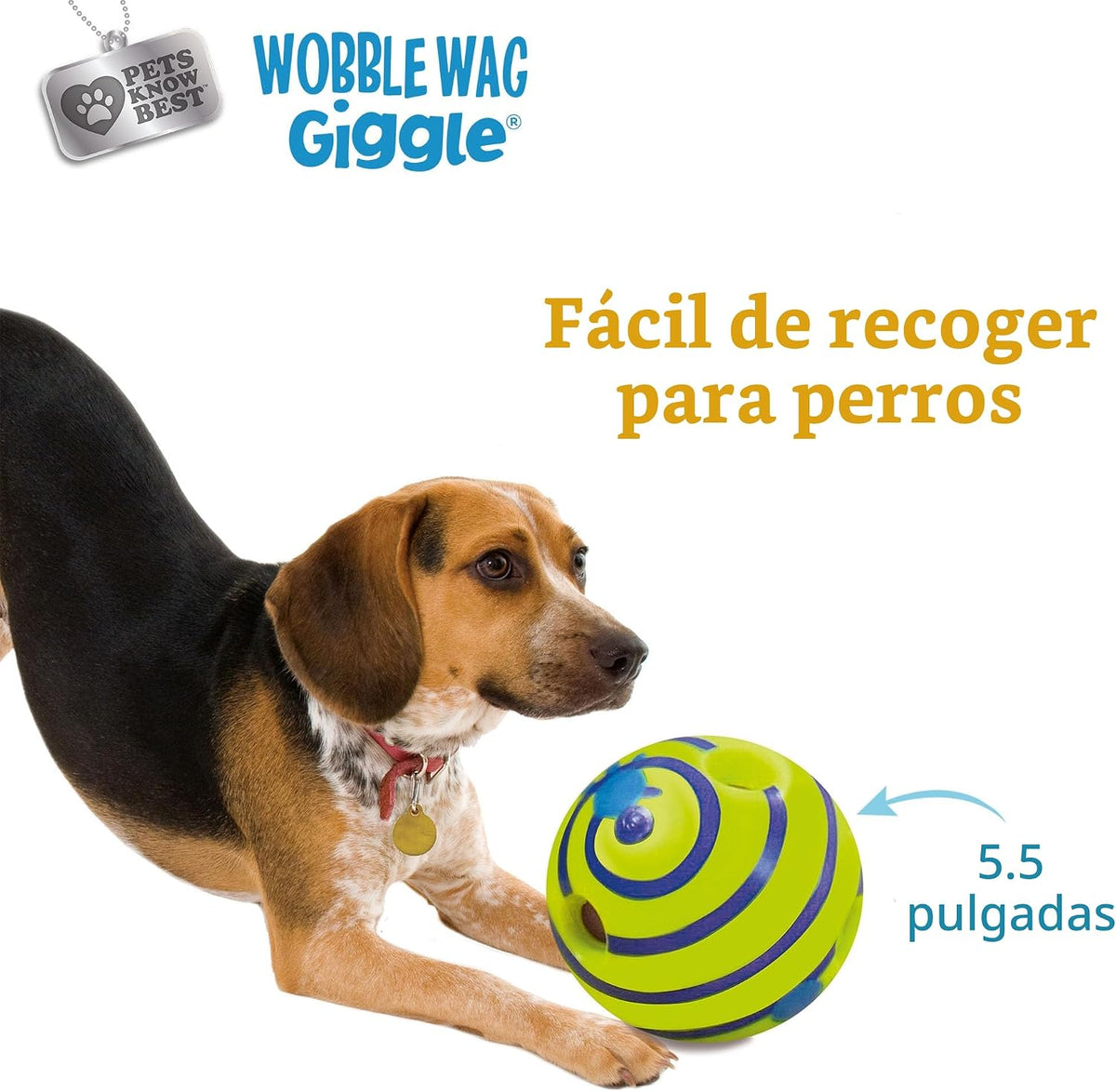 Perro de juguete, Wobble WAG Giggle Balón, M, Verde