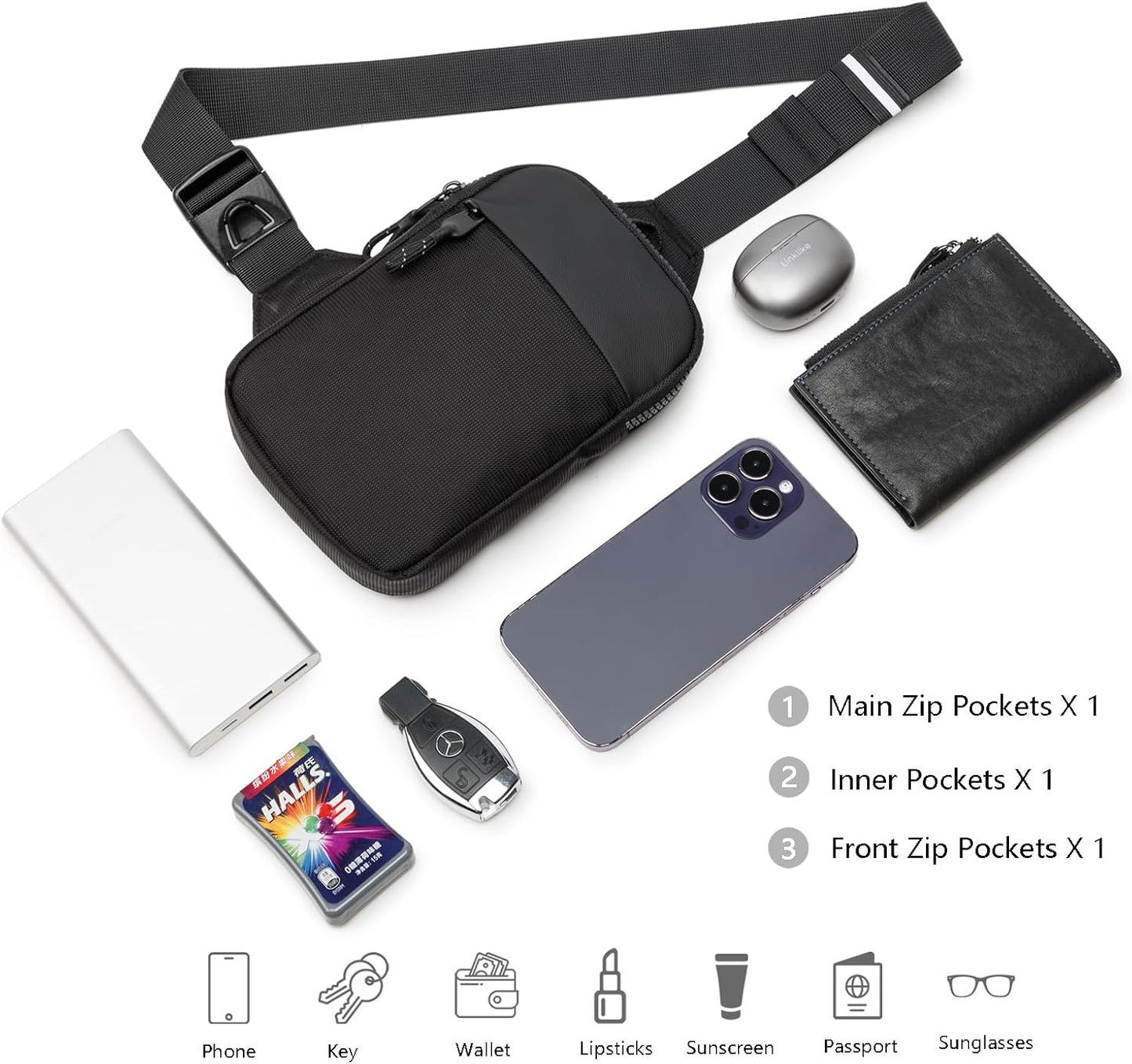 higouta Mini bolso bandolera para hombres y mujeres, pequeño bolso...