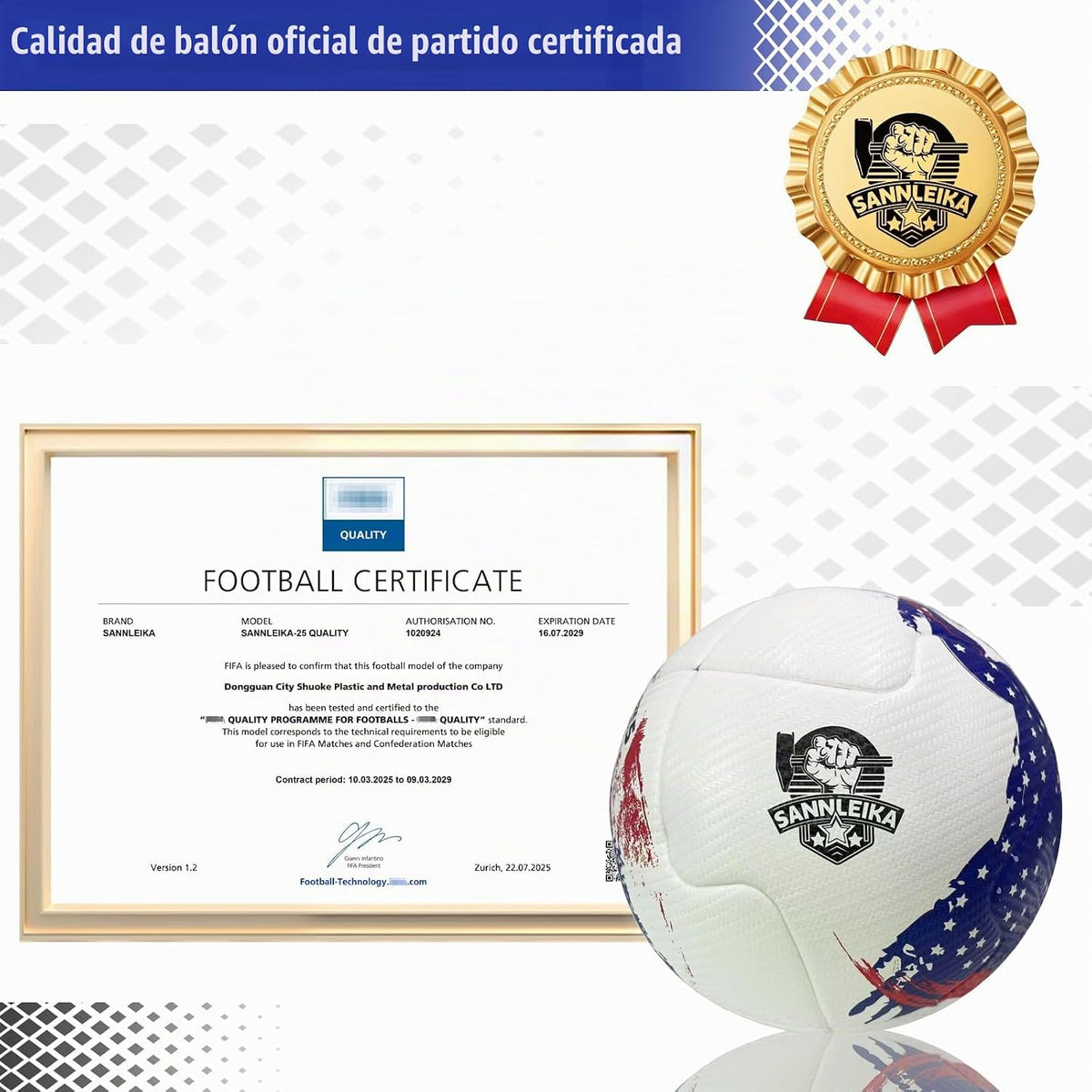 SANNLEIKA Storm Series - Pelota de fútbol profesional para principi...