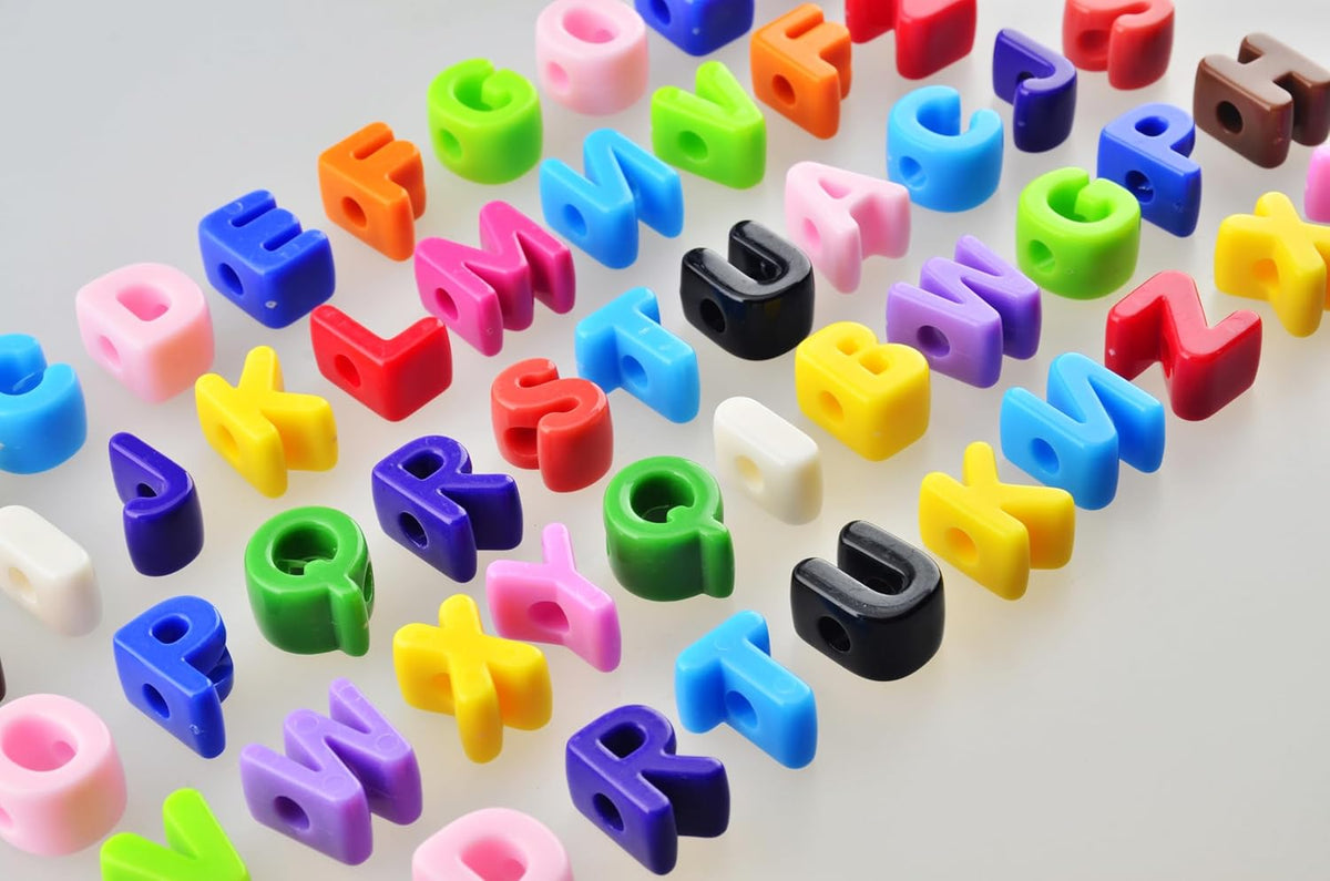 Cuentas de letras grandes 52 piezas, cuentas de paracord acrílicas,...