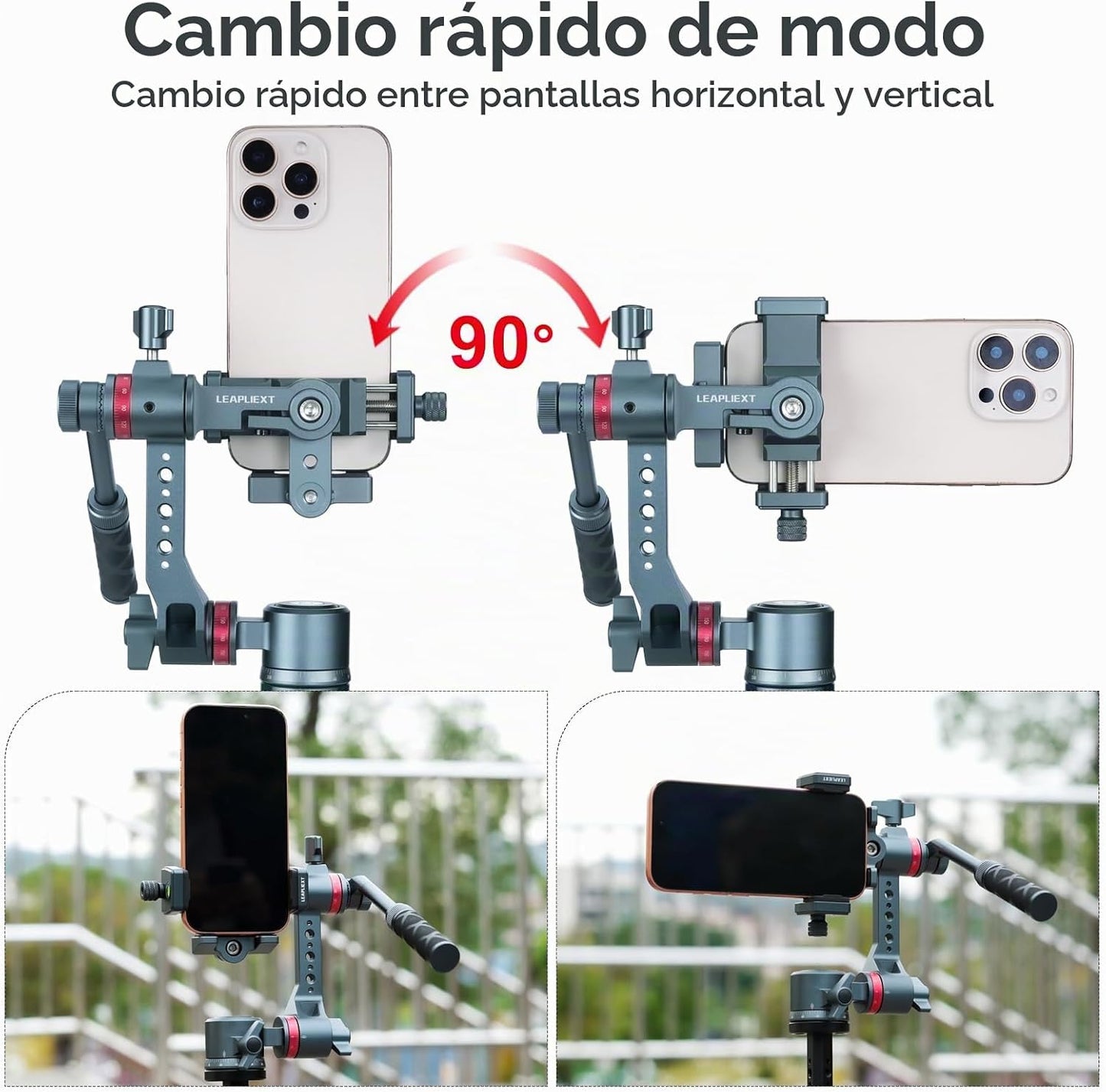 LEAPLIEXT Soporte de teléfono para trípode, soporte de teléfono de...
