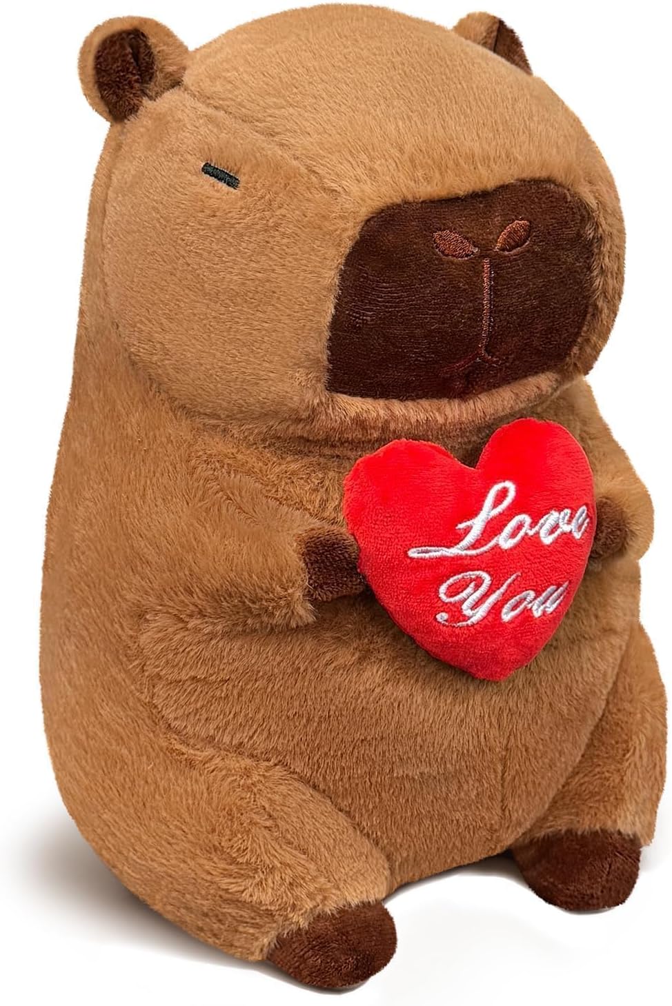 SHINUOER Lindo peluche de Capibara con corazón rojo de 12 pulgadas...
