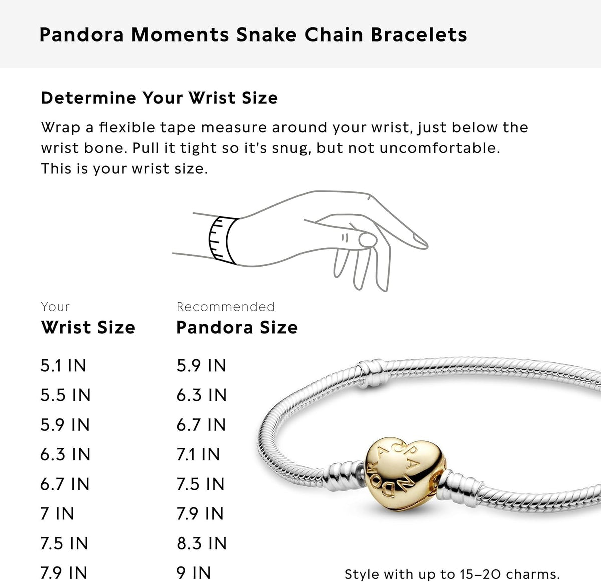Pulsera de cadena de serpiente con cierre de corazón brillante de P...