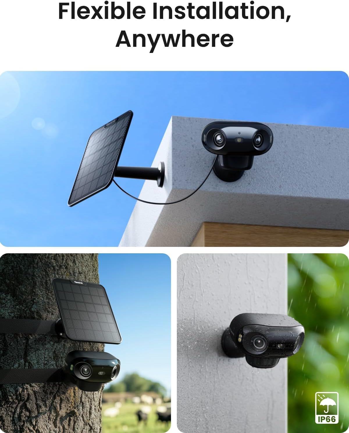REOLINK 4K 180 ° Dual-Lens ColorX visión nocturna cámara solar al a...