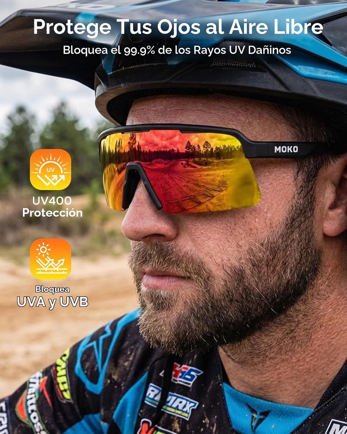 MoKo Gafas de sol polarizadas para correr para hombres y mujeres, u...