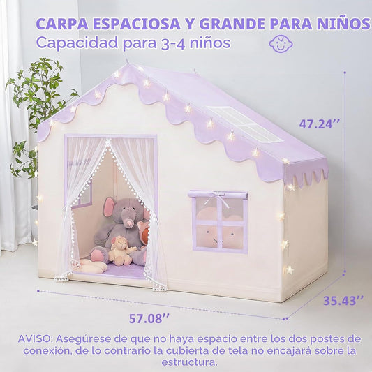 PIIKAGO Tienda de juegos para niños con tapete y luces de estrellas...