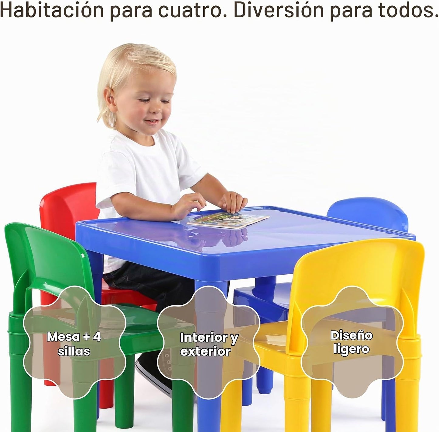 Humble Crew Juego de mesa y silla para niños, interior y exterior,...