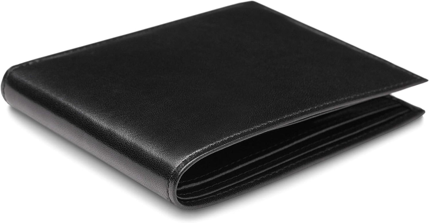 Bosca Cartera de 8 bolsillos para hombre en piel vieja - RFID, Negro -