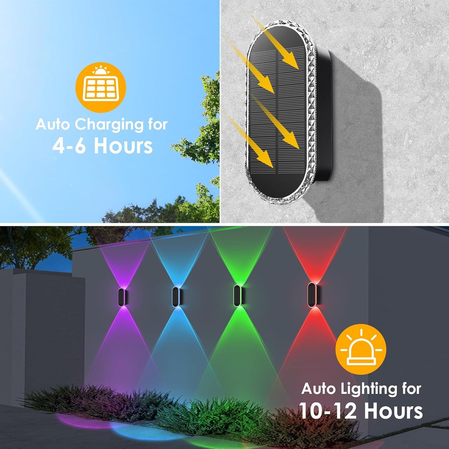 LIANGLOME - Paquete de 8 luces solares para vallas, luces solares p...