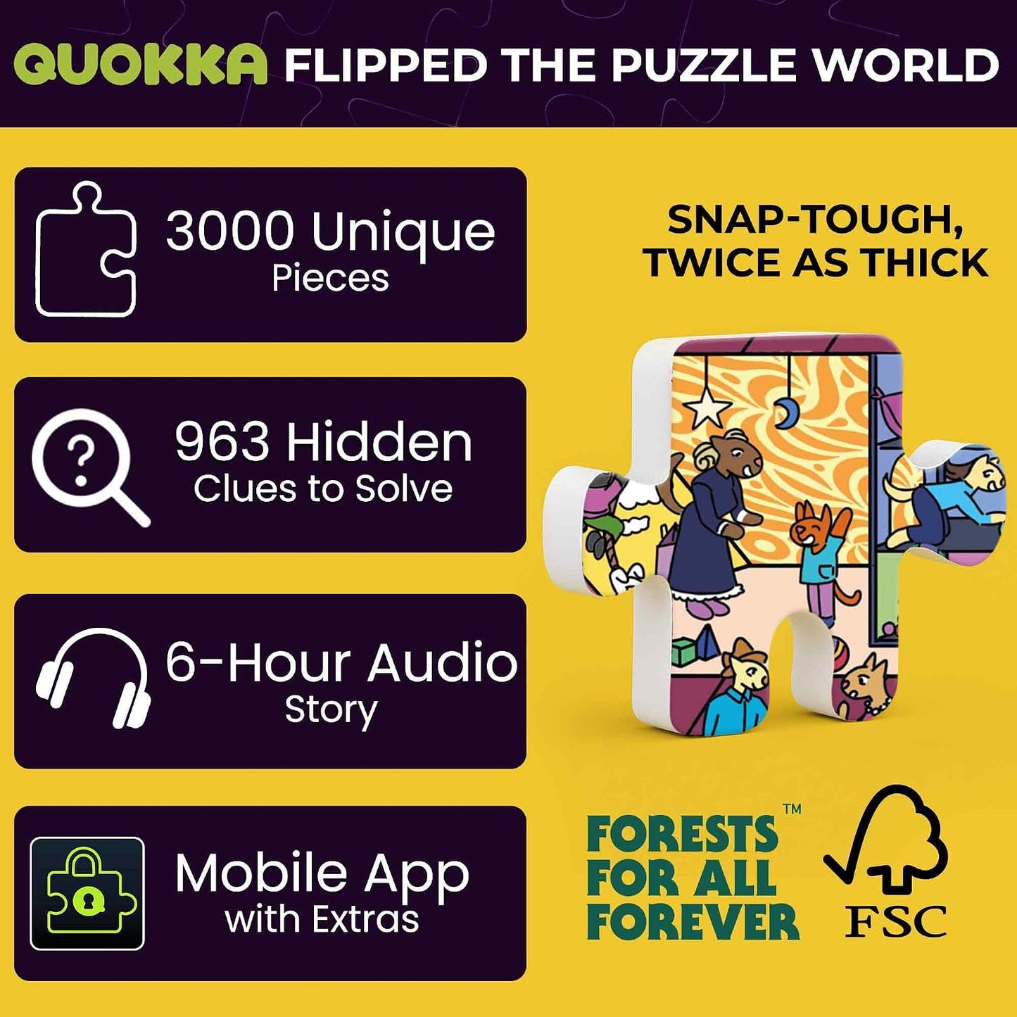 QUOKKA Rompecabezas de 1000 piezas para adultos \u2013 Juego de 3 r...