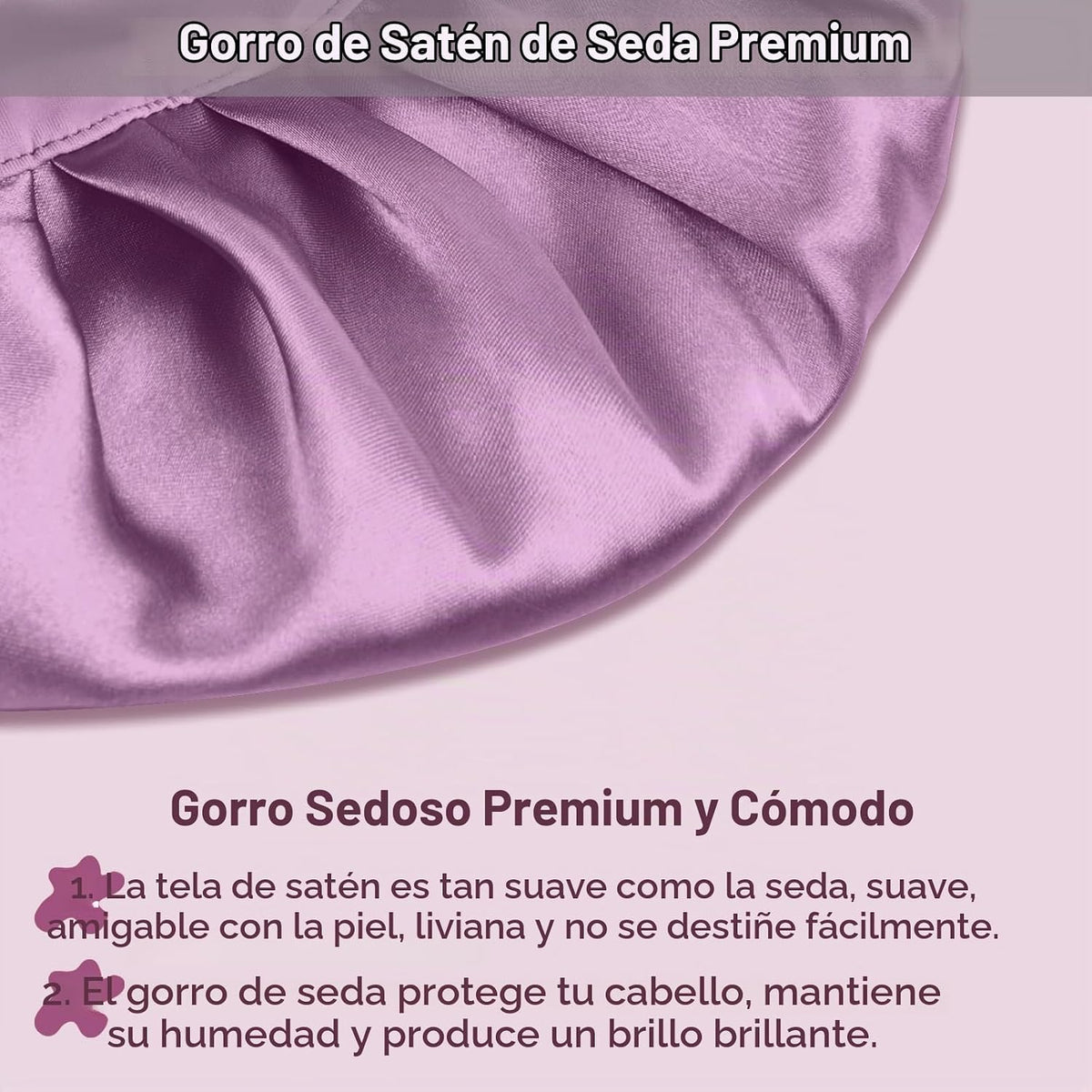 2 piezas de gorro de seda satinada para dormir para mujeres, gorro...