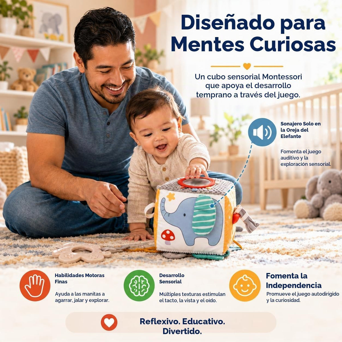Autumn Bliss Co Cubo de actividades para bebés 8 en 1 para bebés de...