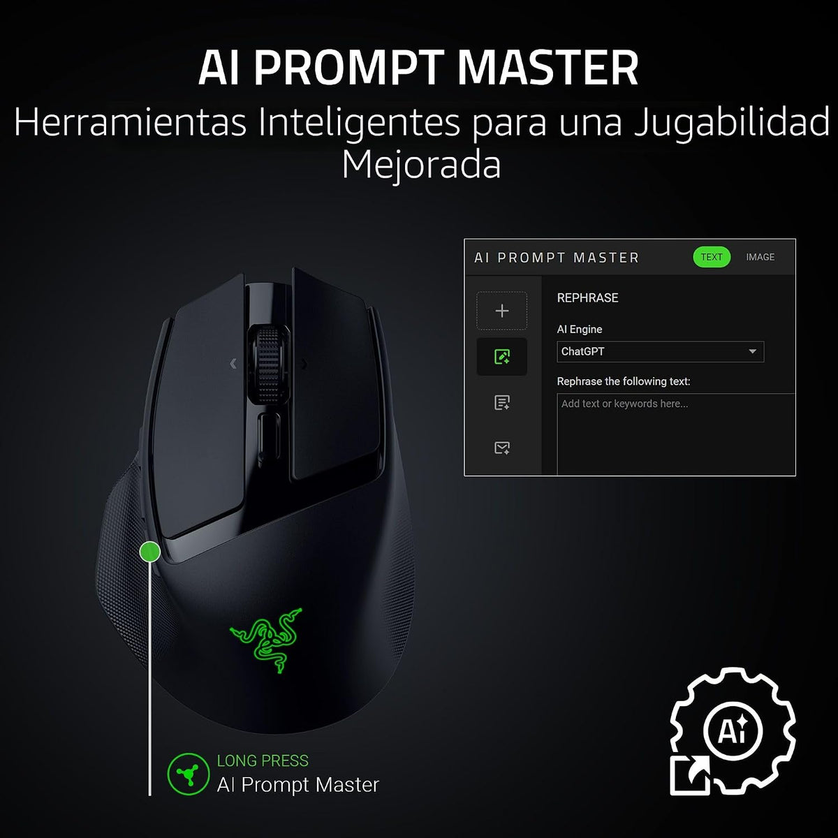 Razer Basilisk Mobile Portátil Ergonómico Ratón Inalámbrico para Ga...