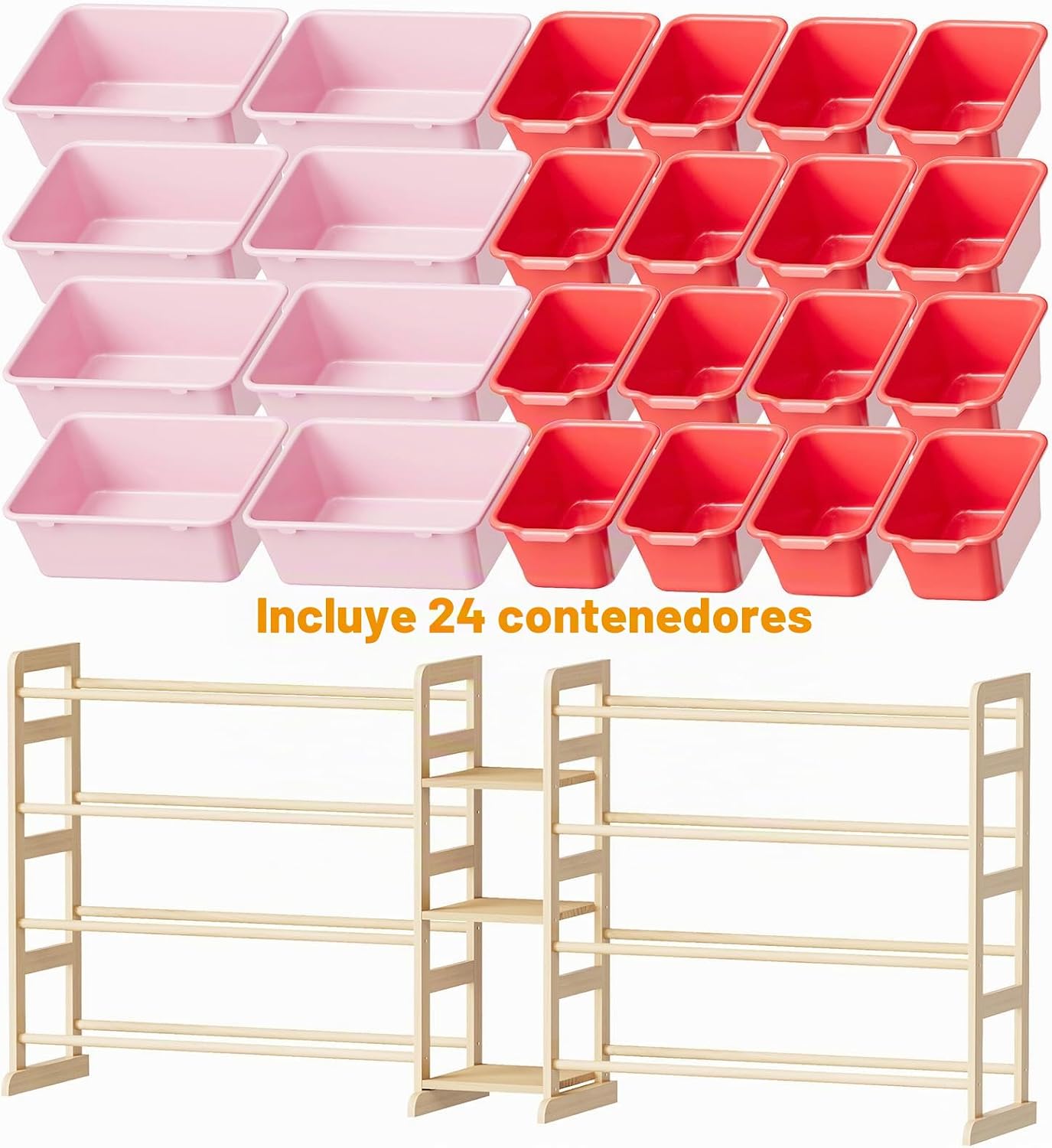 SpaceAid Organizador grande de almacenamiento de juguetes con 24 co...