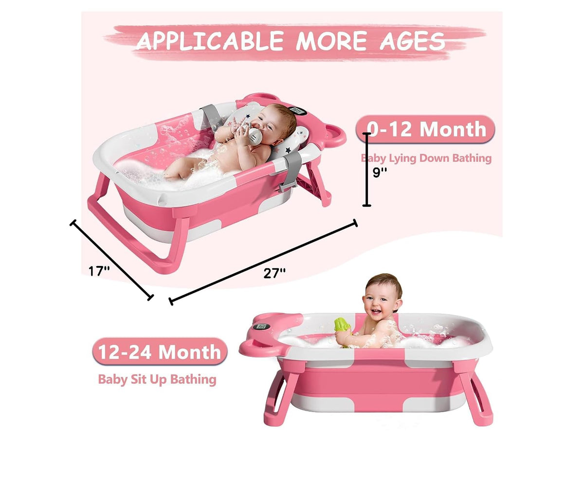MoreFeel Bañera plegable para bebé recién nacido con termómetro y 1...
