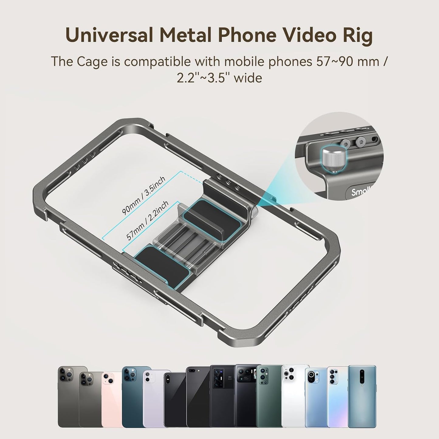 SmallRig Jaula universal para teléfono, kit de aparejo de video par...