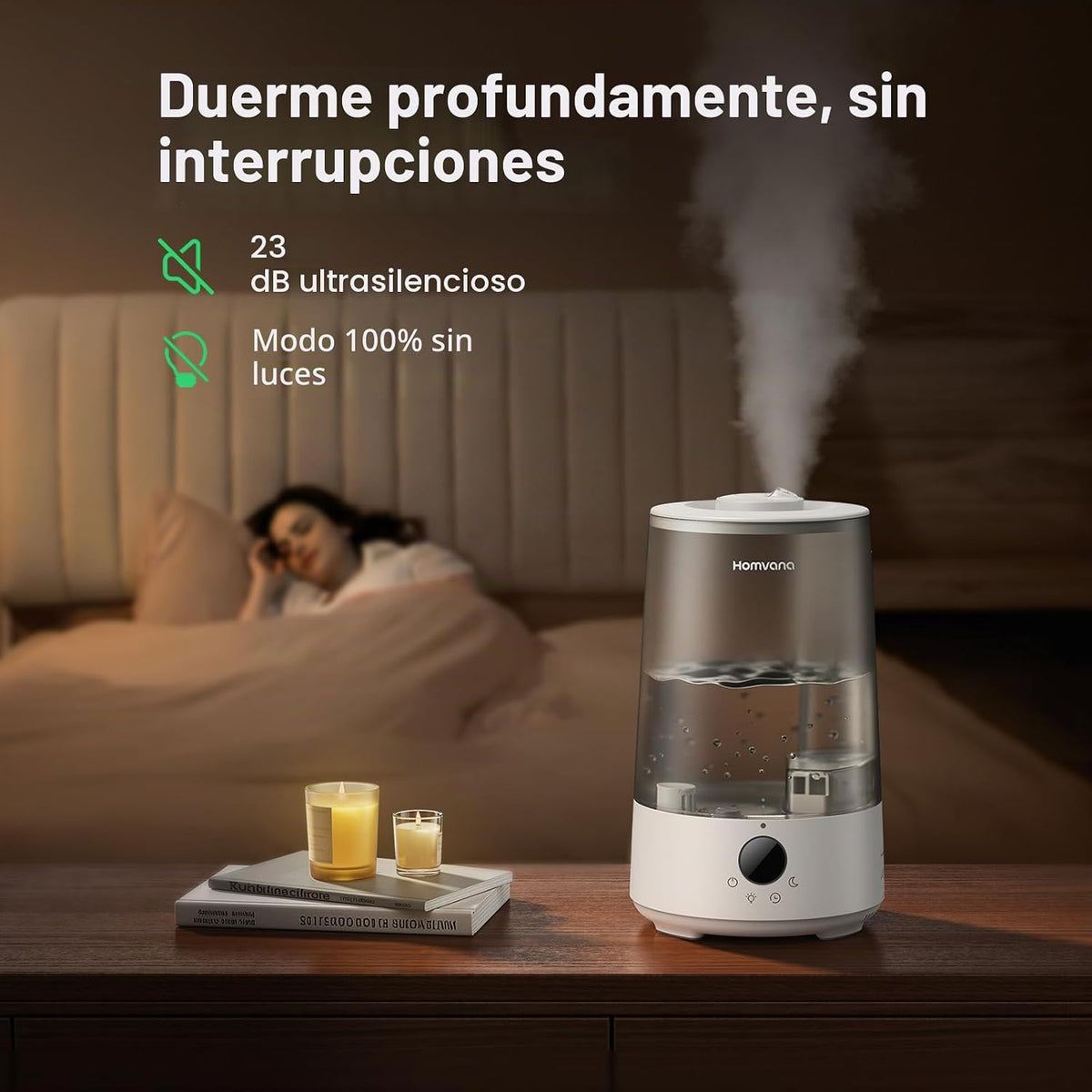 Homvana Humidificadores para dormitorio y hogar, 3.6 L de llenado s...