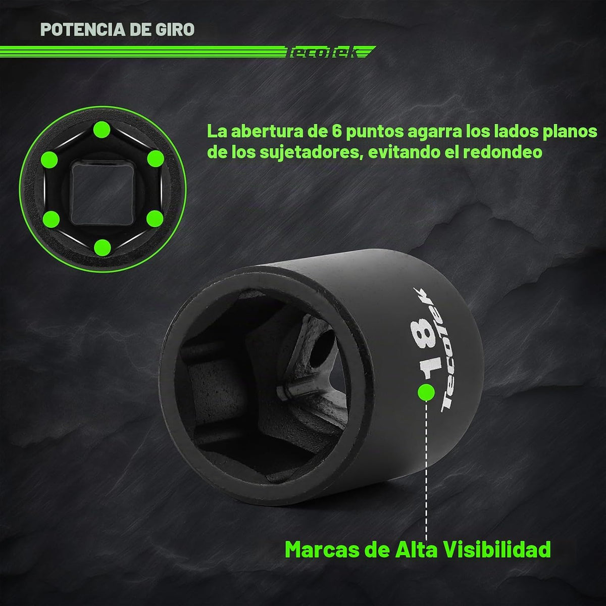 TecoTek Juego de llaves de impacto de 3\/8", 49 piezas SAE (5\/...