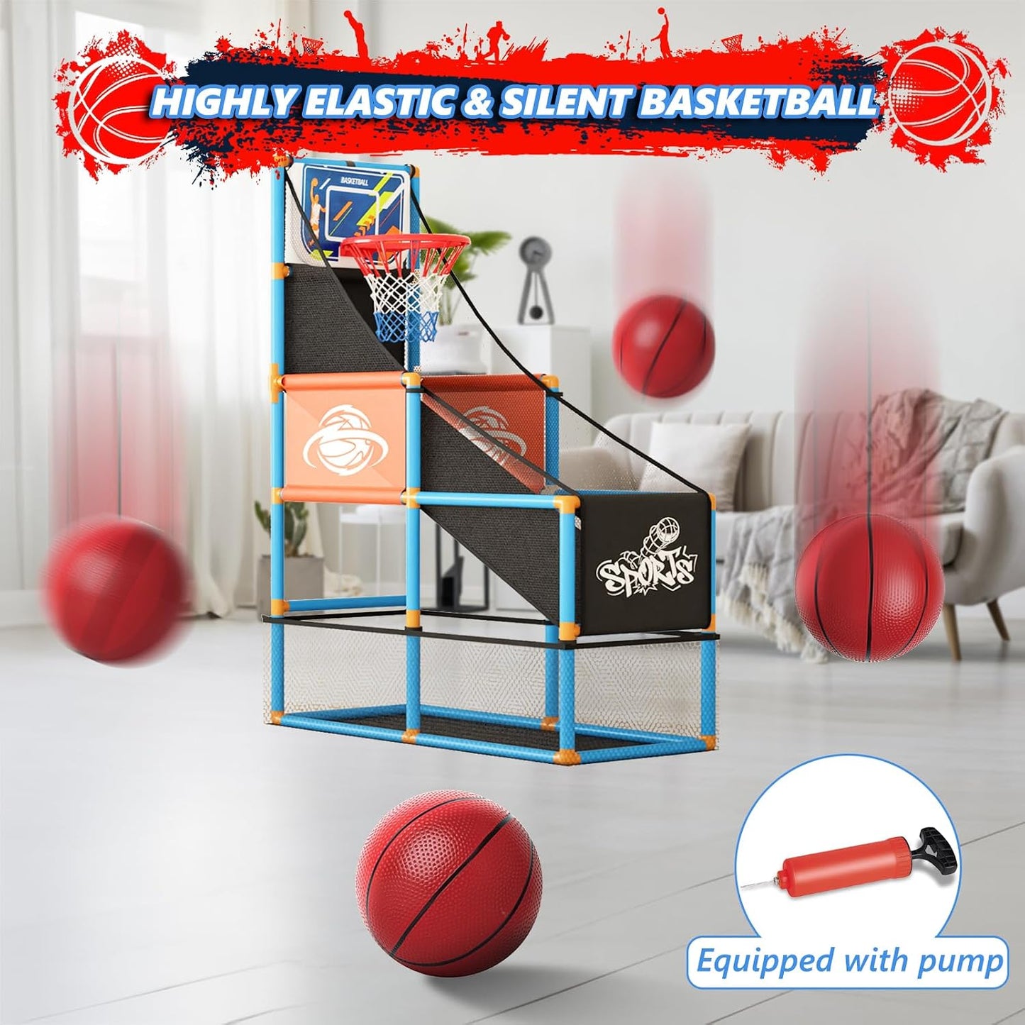 Juego de baloncesto de arcada Set Boy Toys Indoor Outdoor Kids Bask...