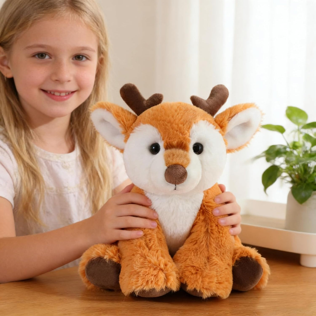 YUKOUQIAN Sika - Muñeco de peluche de ciervo de 8 pulgadas, para ni...