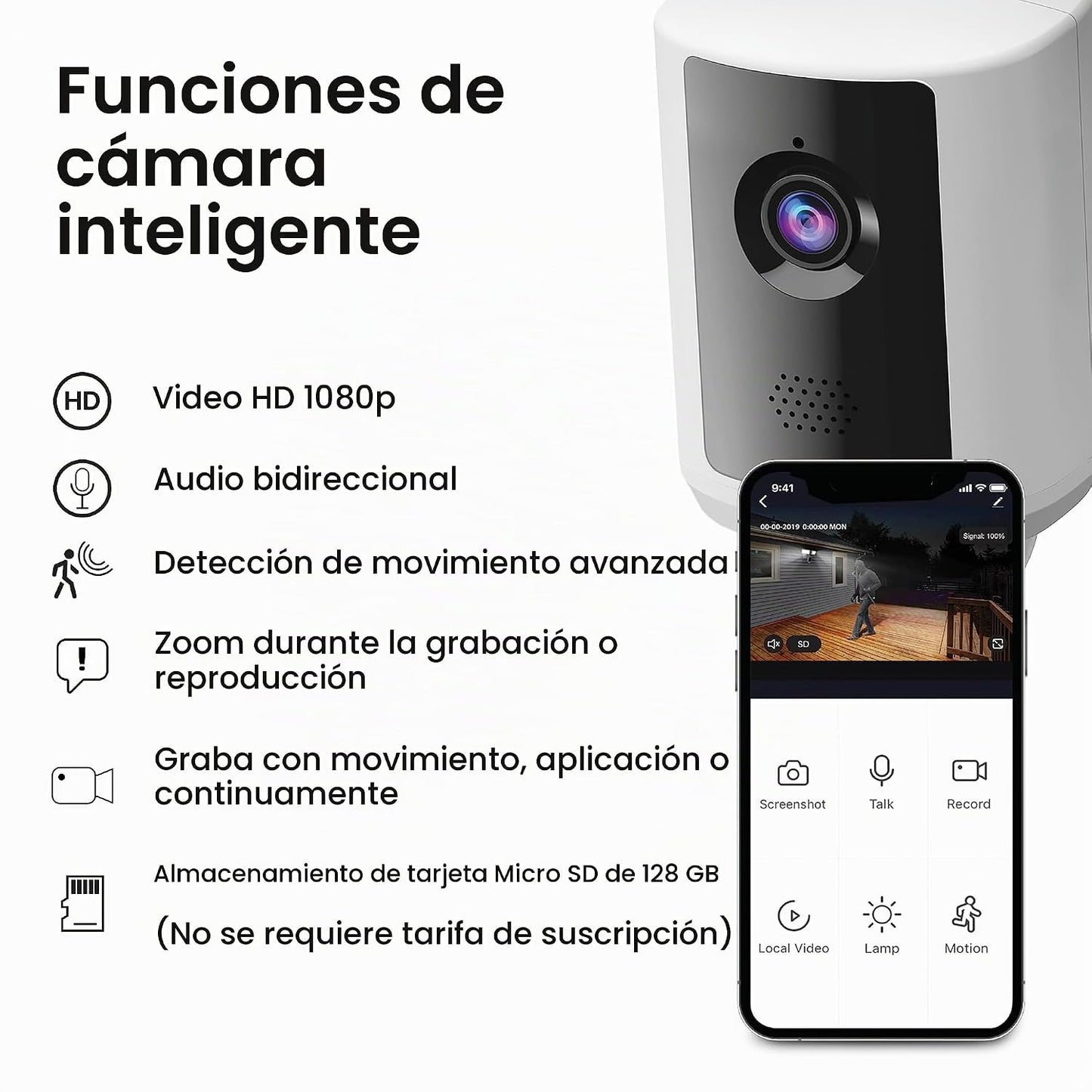 Feit Electric Cámara de seguridad con reflector WiFi, 5000 lúmenes,...