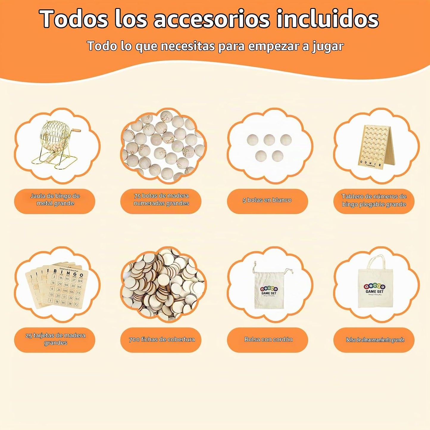 DigNew Juego de bingo de madera de lujo con jaula de bingo de metal...
