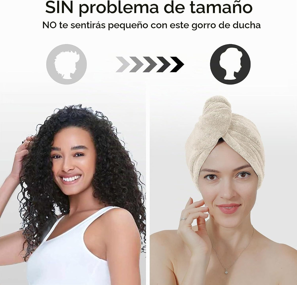 TENSTARS - Toalla de pelo para todo tipo de cabello, paquete de 5 t...