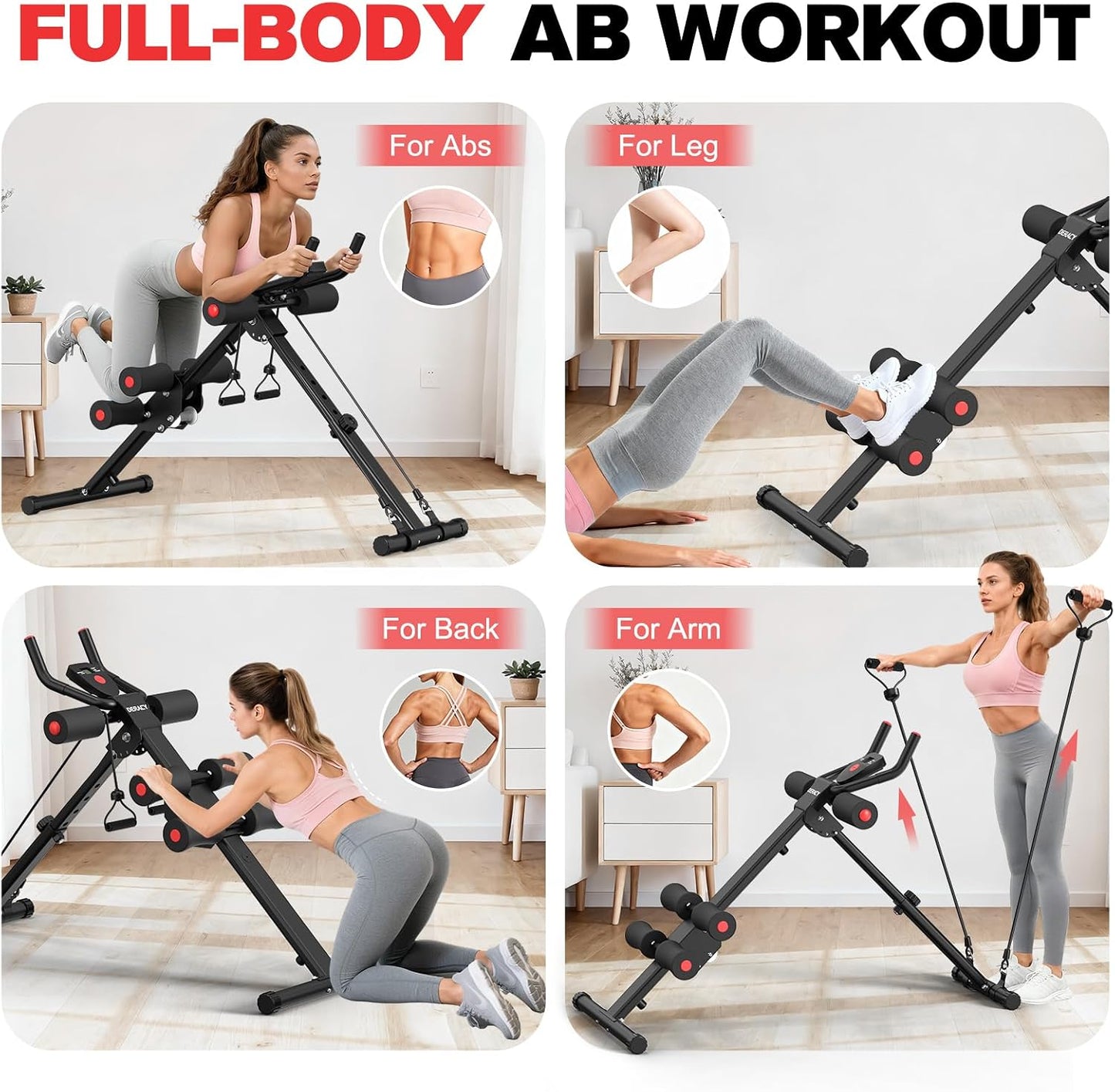 DERACY Máquina de entrenamiento abdominal ajustable para abdominale...