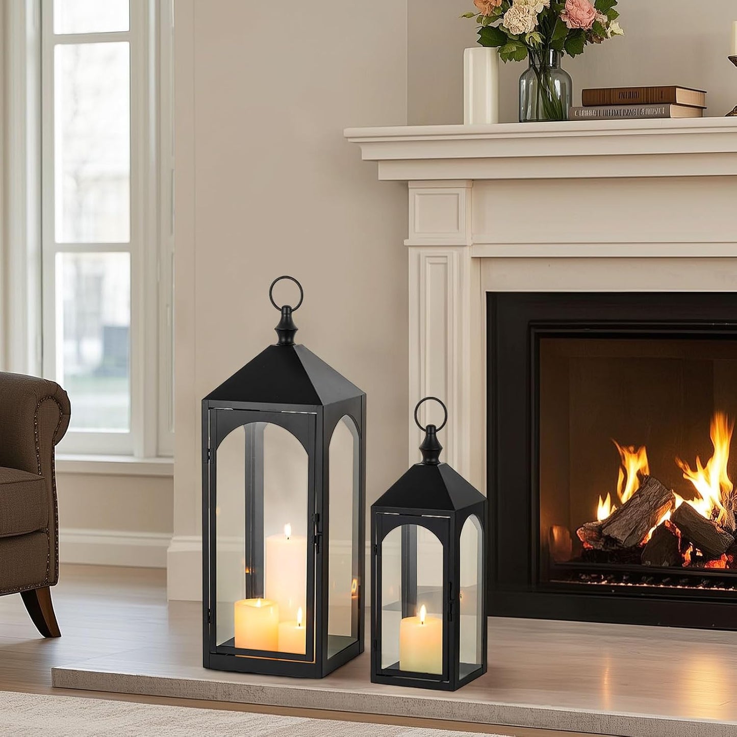 Staymoment Faroles grandes para exterior de 23" y 17" para...