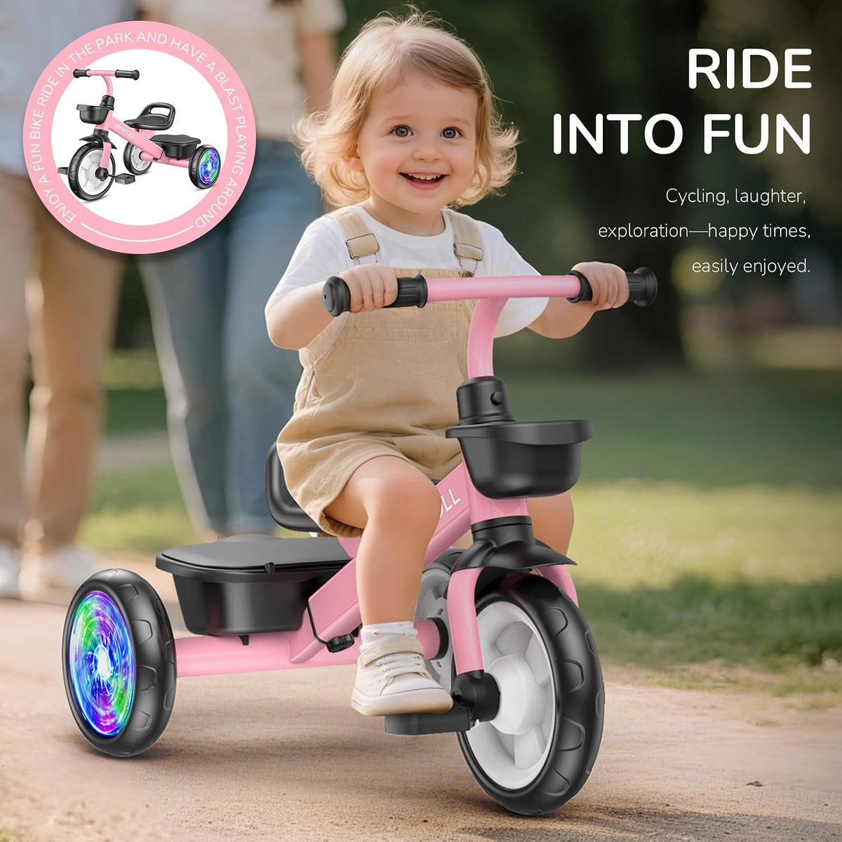 Umatoll Triciclo para niños pequeños de 2 a 5 años, bicicleta ajust...