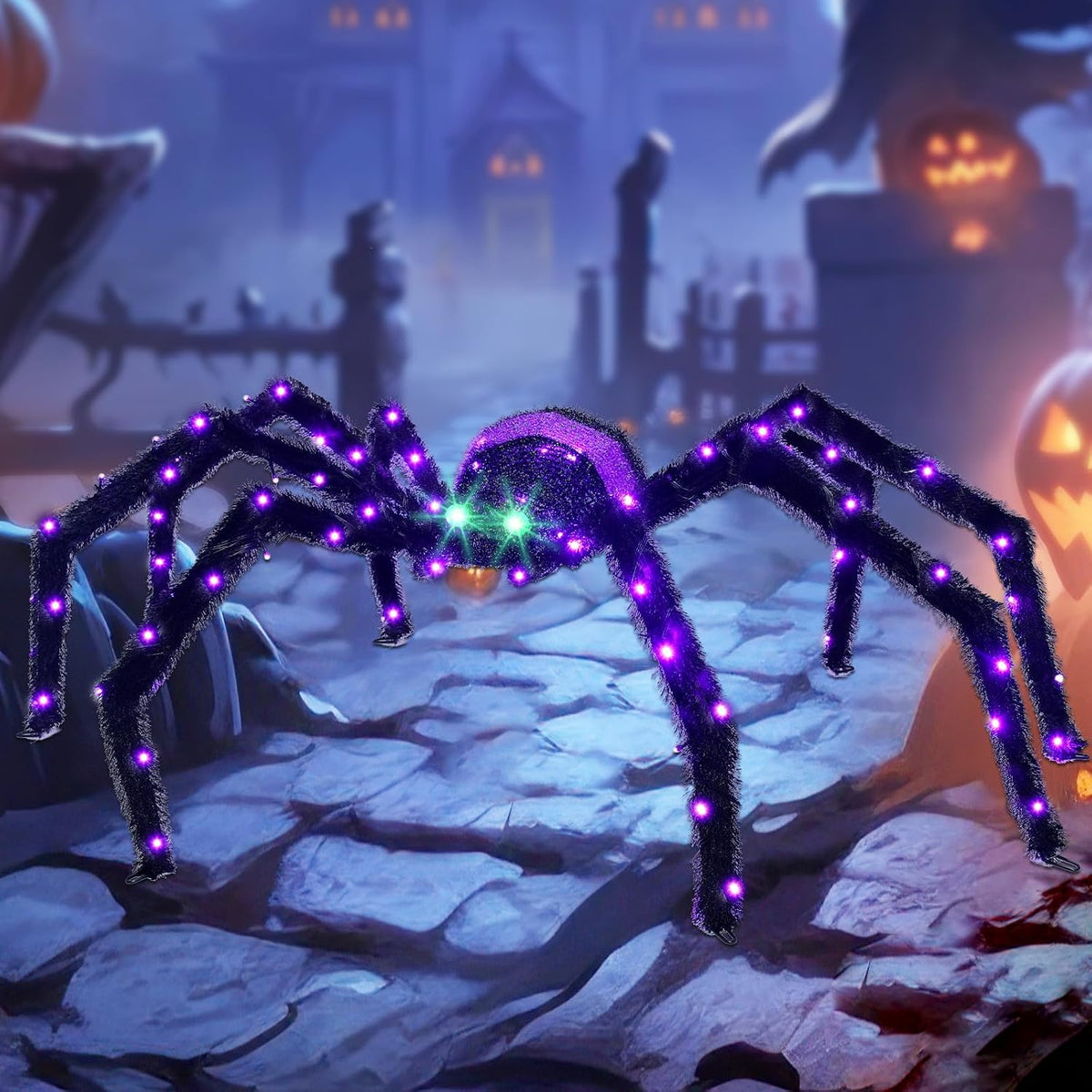 Decoración de Halloween para exteriores de araña gigante, decoració...