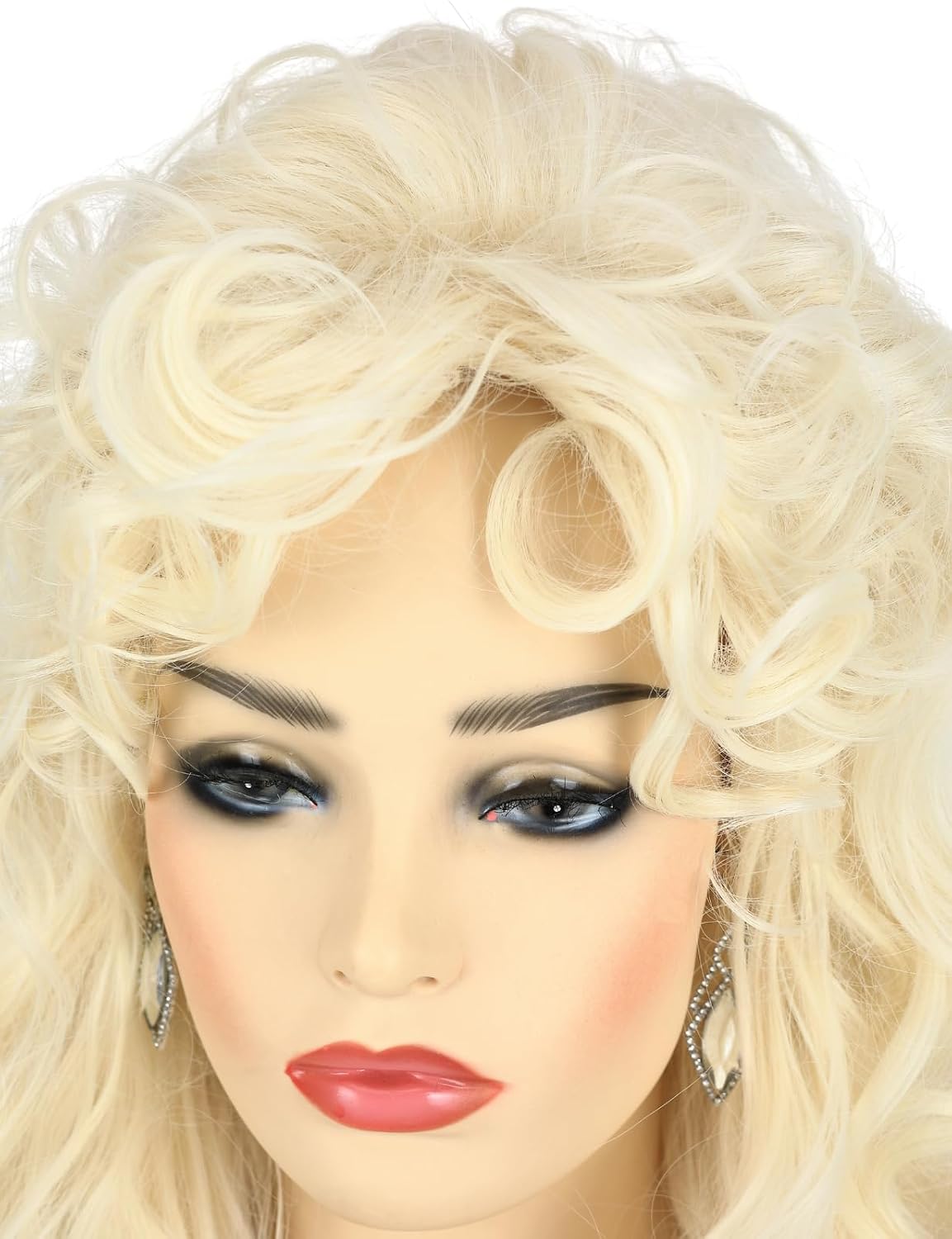 PUREHAIR Peluca Rubia Bombshell Larga para Mujeres con Aretes Disfr...