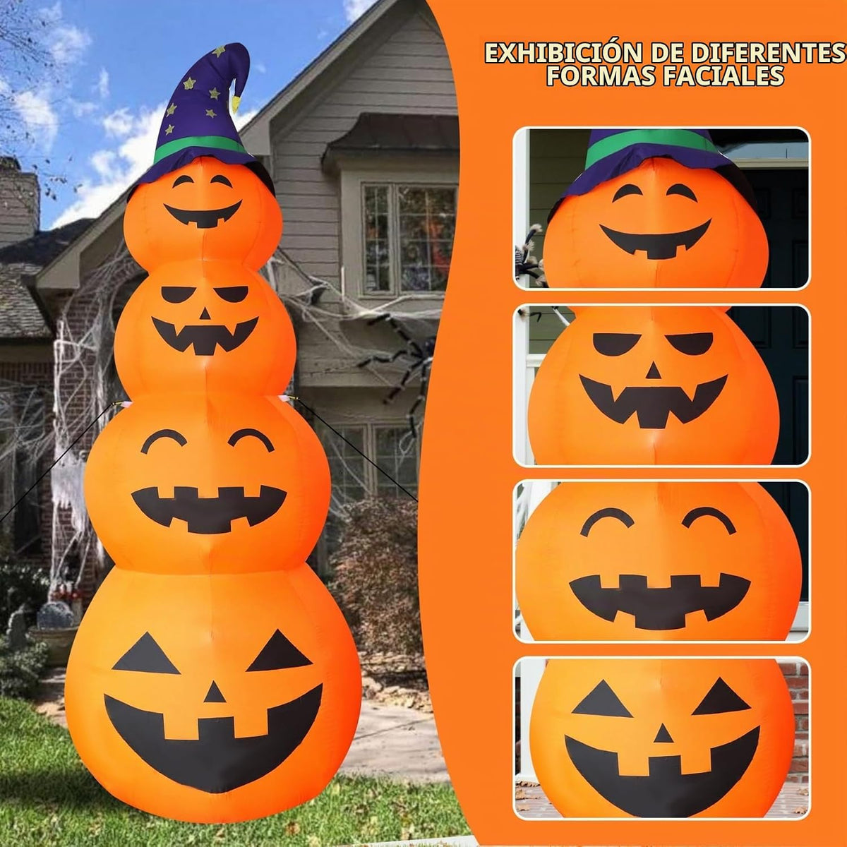 DearSun Calabazas inflables gigantes de Halloween apiladas de 12 pi...