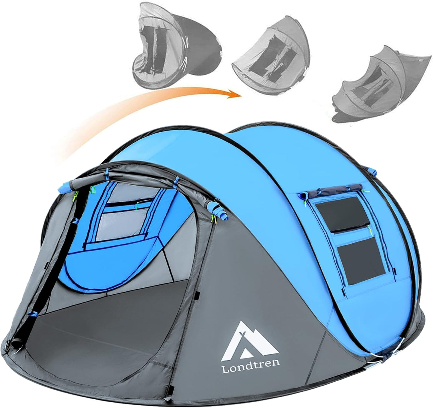 Tienda de campaña desplegable fácil para 4 personas, impermeable, c...