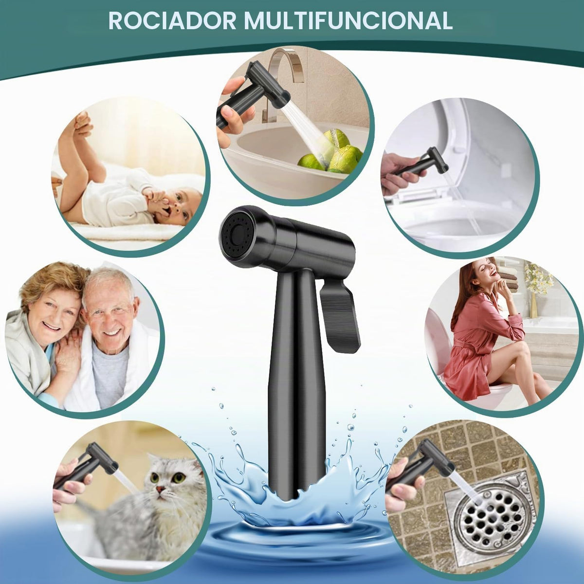 Pulverizador de bidé de mano para inodoro, juego de rociador de bid...