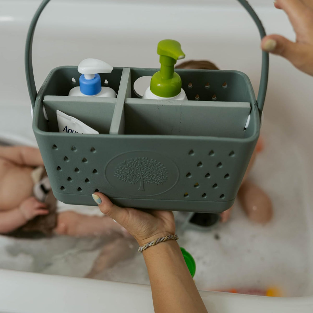 Parker Baby Co. Organizador de baño de secado rápido con asa, lluvi...